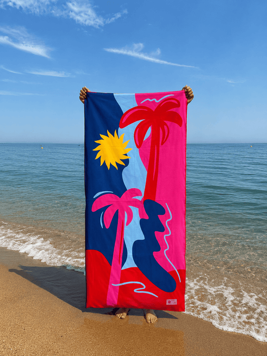 Palms Blue beach towel