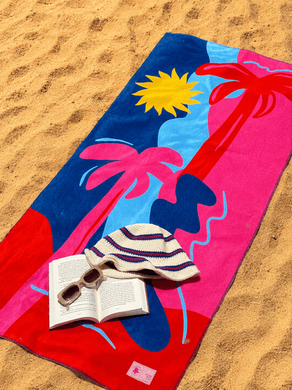 Palms Blue beach towel