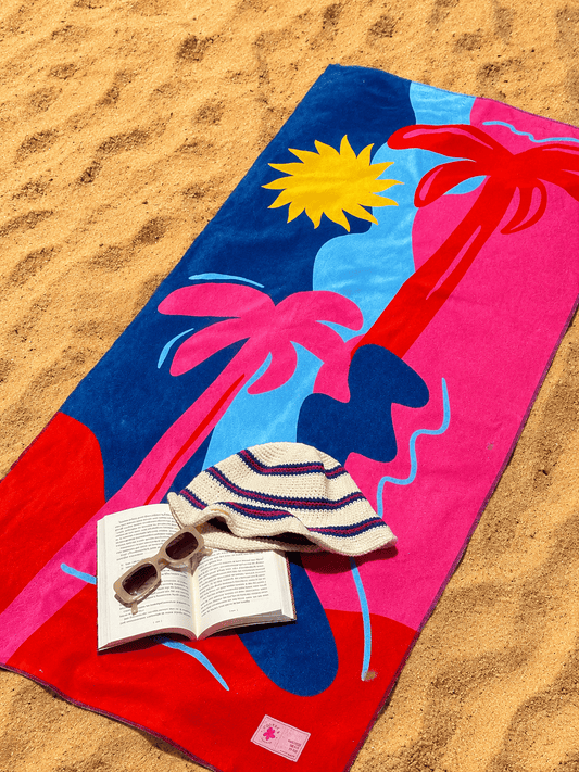 Palms Blue beach towel