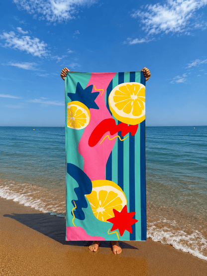 Lemon beach towel