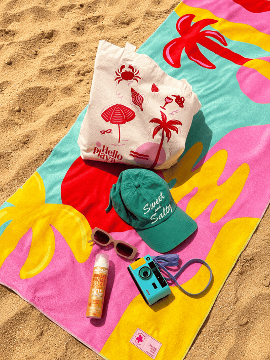 Palms Aquamarine beach towel