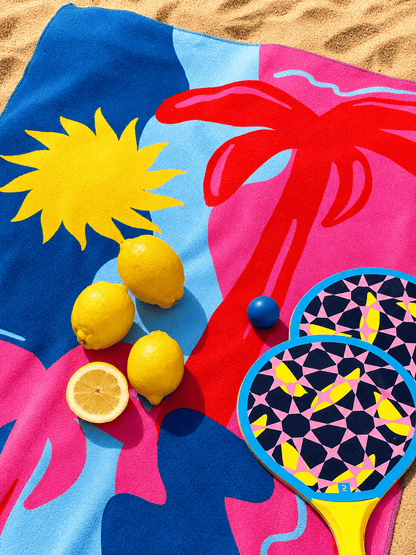 Palms Blue beach towel