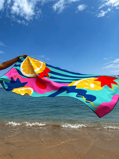 Lemon beach towel