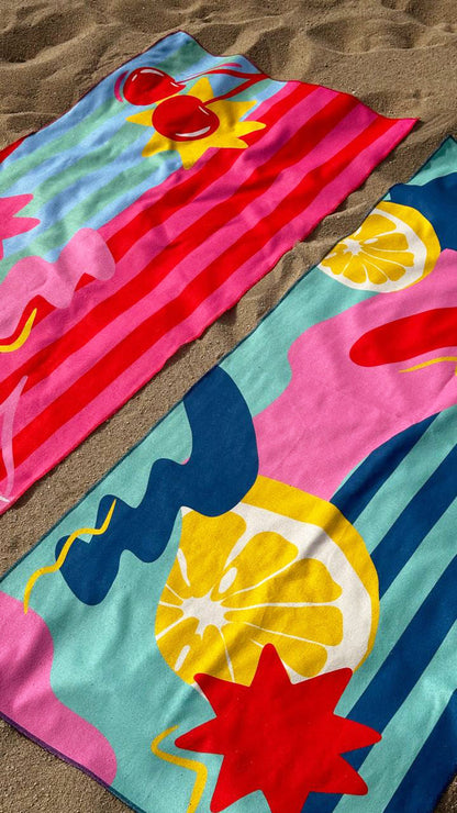 Lemon beach towel