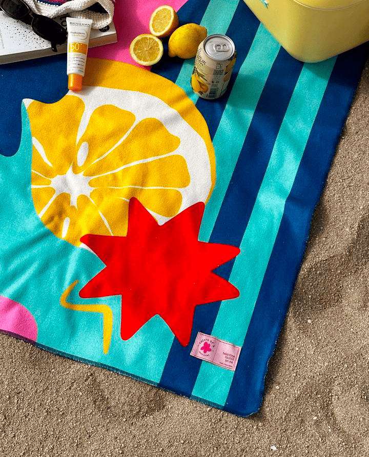 Lemon beach towel