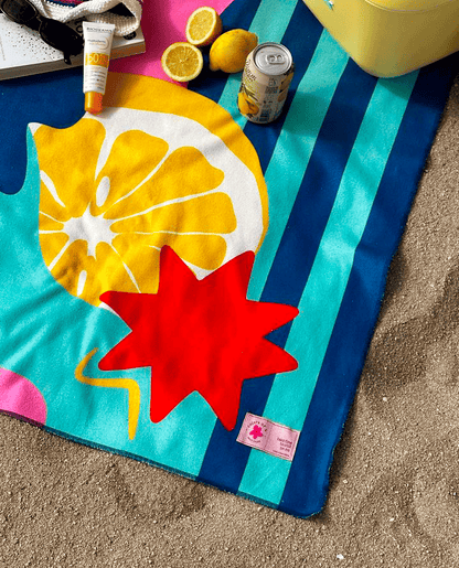 Lemon beach towel
