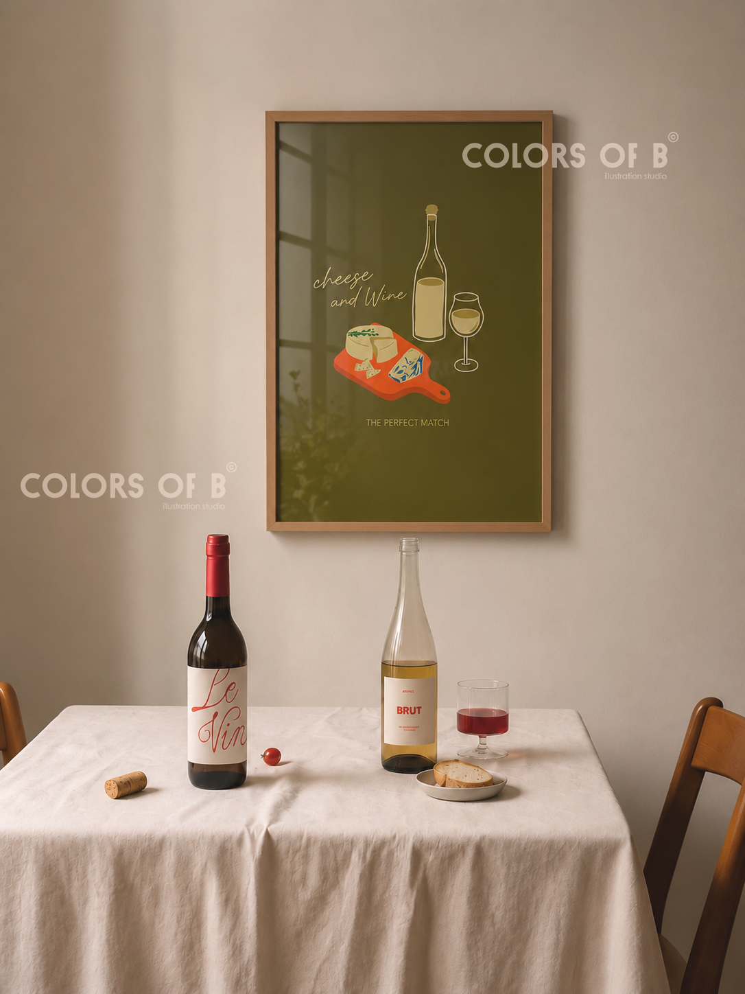 Cheese and Wine print