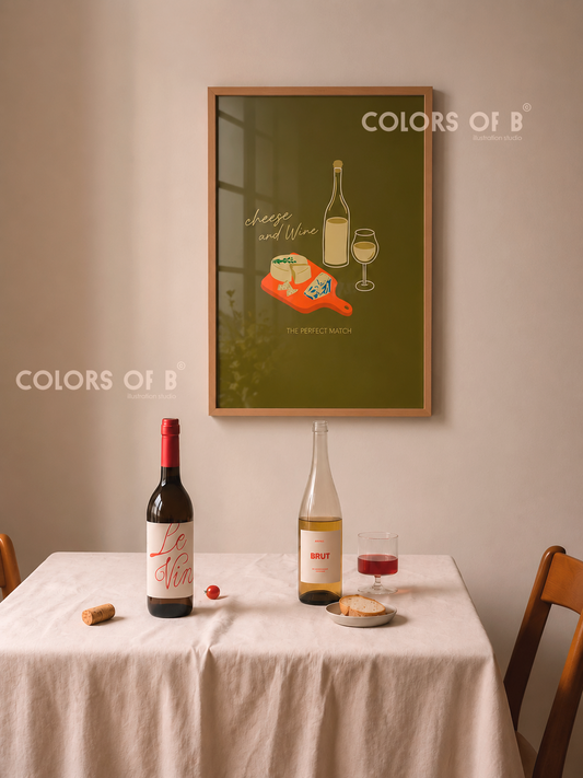 Cheese and Wine print