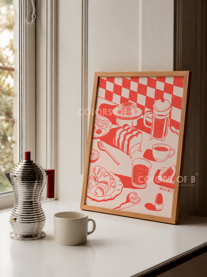 Set the Table Red print