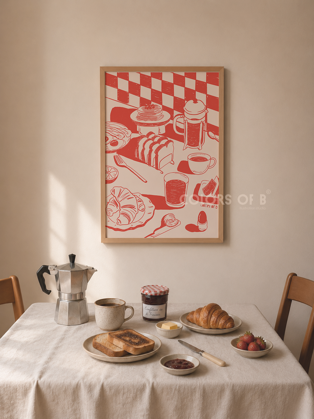 Set the Table Red print