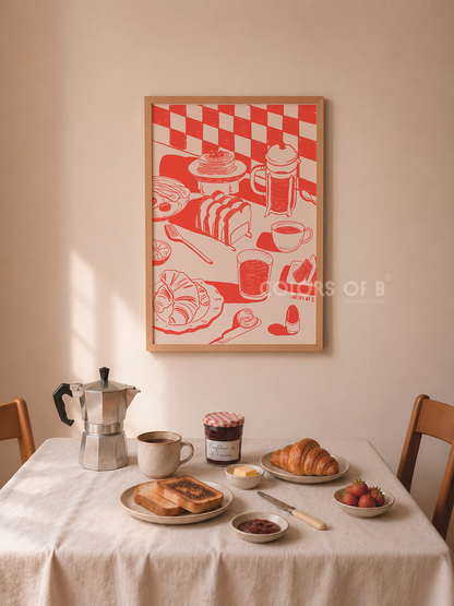 Set the Table Red print