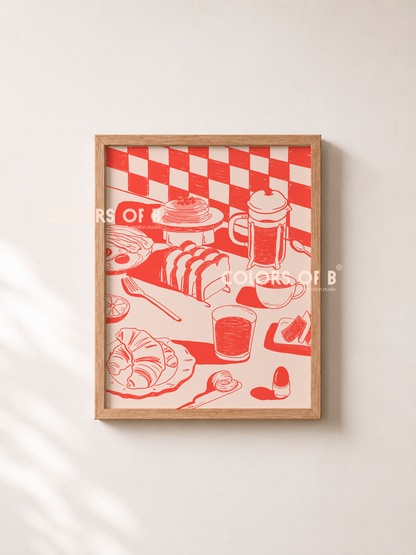 Set the Table Red print