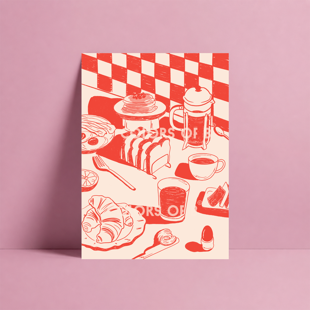 Set the Table Red print