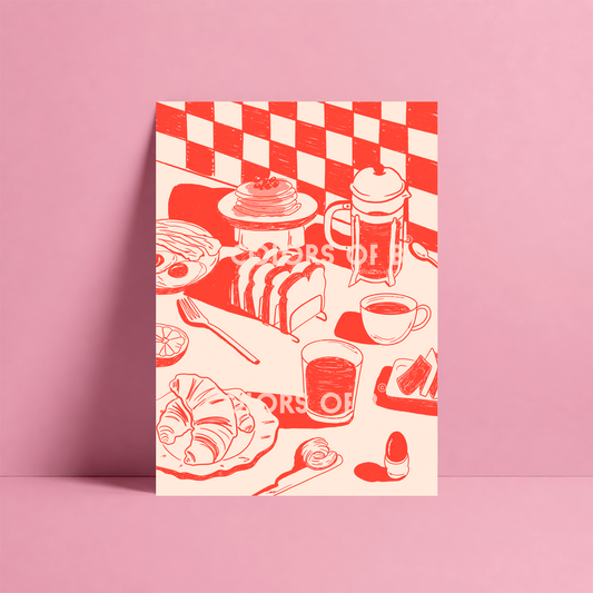 Set the Table Red print